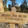 The Bonanza Trailhead is easy to spot along the Bristlecone Trail.