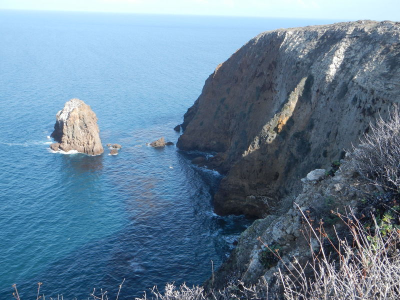 Peering over Little Scorpion Anchorage on Santa Cruz Island, Channel Islands National Park.