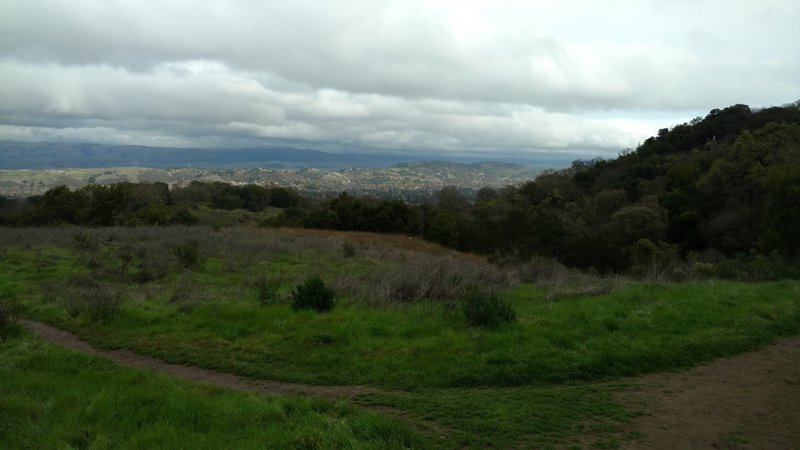 Winter view of San Jose, CA and the East (San Francisco) Bay hills