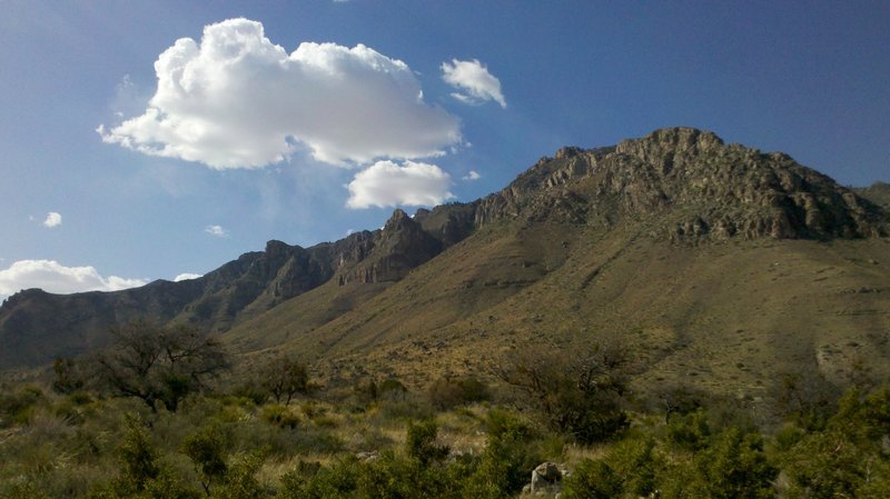 Guadalupe Peak as seen from the campground area.