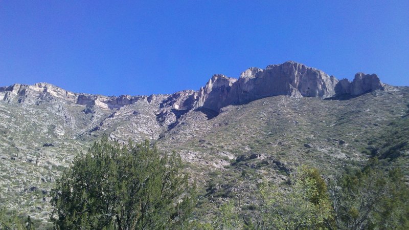 Eastern ridge of McKittrick Canyon as you enter.