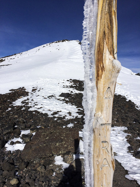 Some wind, snow, and noticeable ice on the way to the summit of Humphreys Peak, December 2016.