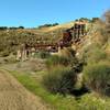 Getting close to the ruins of the Mine Hill Rotary Furnace - used to extract mercury from cinnabar in the early 20th century.