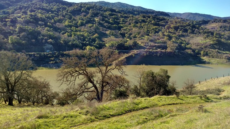 Guadalupe Reservoir muddy from runoff after a winter storm