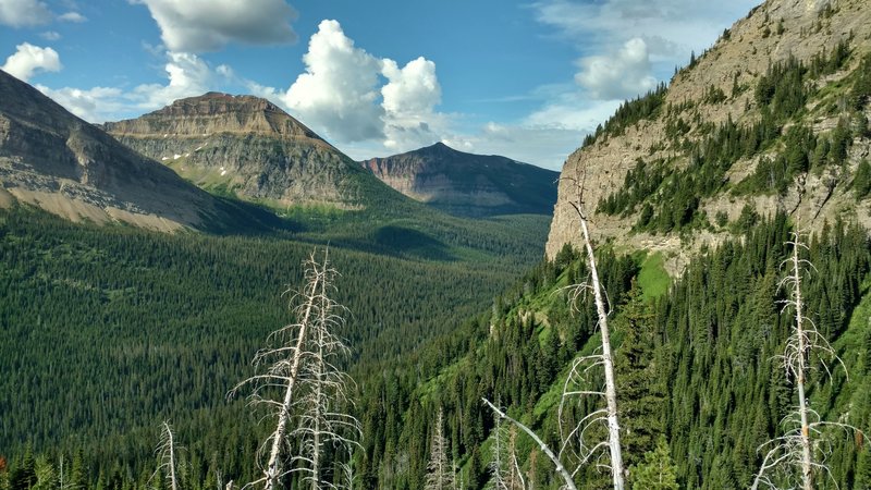 Anderson Peak (left), Lost Mountain (center), and Mt Bauerman (right) command the backdrop from high on the Goat Lake Trail.