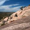 Between the Summit Trail and Echo Canyon Trail at Enchanted Rock looking west to the horizon.