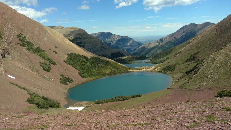 Carthew Lakes look gorgeous from the shoulder of Mt Carthew.