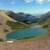 Carthew Lakes look gorgeous from the shoulder of Mt Carthew.