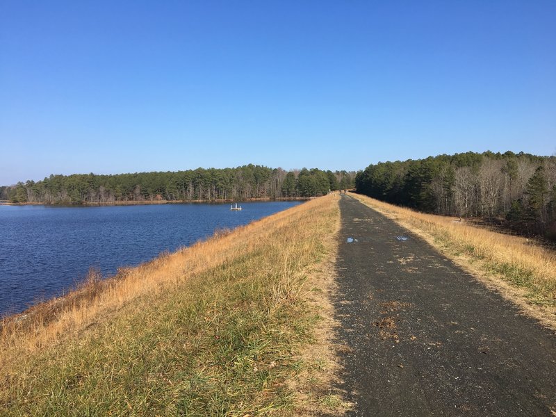 Saint Mary's Lake provides welcome company along the trail.