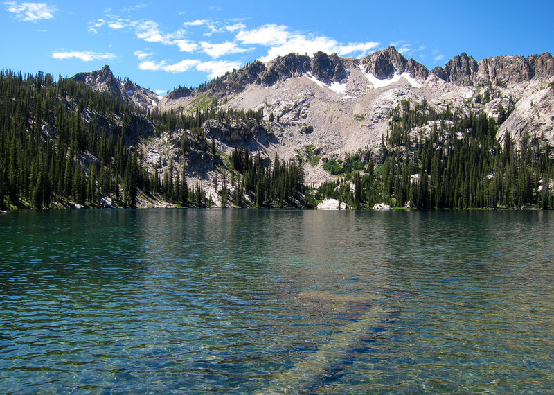 The view from the edge of Alpine Lake in the Sawtooth Wilderness.