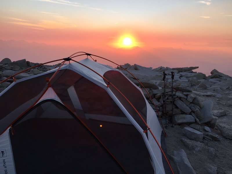 Sunset on the top of Mt Whitney.