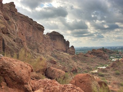 Camelback Mountain looking toward downtown Phoenix.