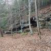 Icicles form along rock shelters on the Yamacraw Loop Trail.