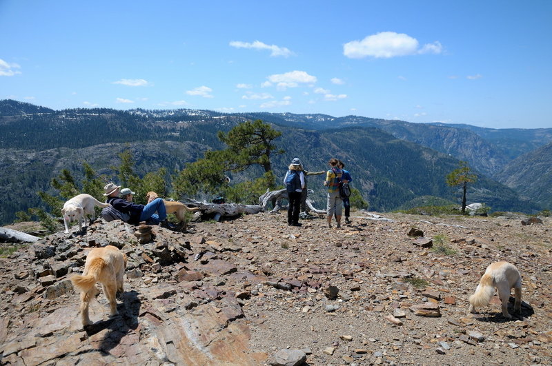 Hikers at Mariah Point enjoy the view of the Royal Gorge of the American River.