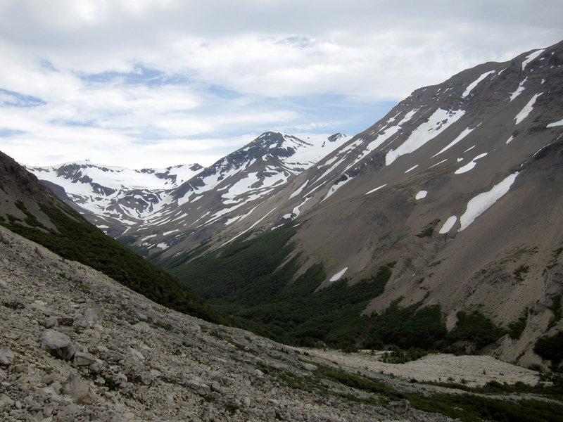 A barren, yet beautiful alpine-tundra landscape greets visitors on the climb to the Torres del Paine.