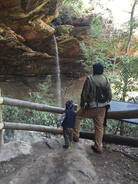 Taking in the view of Slave Falls.