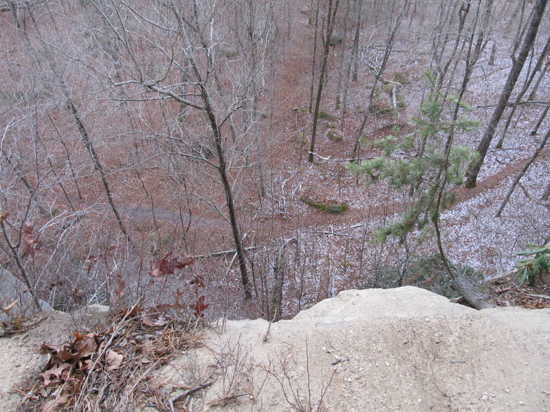 The trail below can be seen from inside the Double Arch.