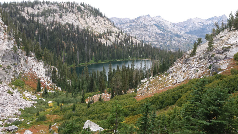 Snowslide Lake is quite picturesque from just below the summit.