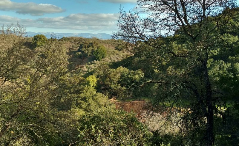 This is a view of the site of the old Day Tunnel entrance (lower right) with San Francisco's East Bay Hills in the distance.