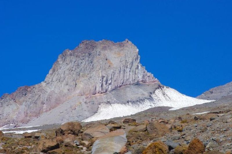 Illumination Rock on Mt. Hood is quite prominent from the Mountaineer Loop Trail. Photo by John Sparks.