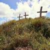 The crosses have been placed up here by a local church and do not represent graves.