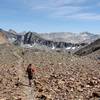 Hiking down to McGee Lakes from McGee Pass.