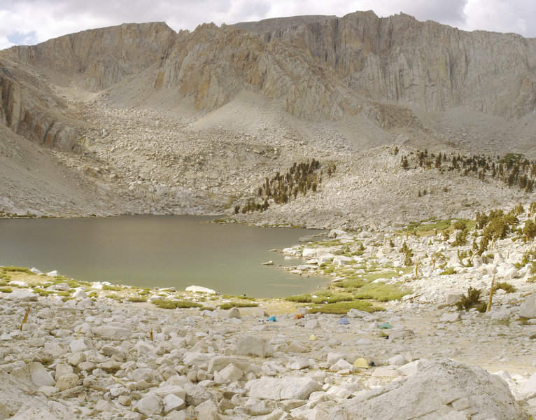 There's great camping at Cottonwood Lake Number Five beneath Mount Langley.