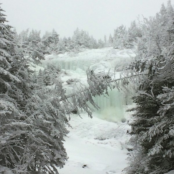 Frozen waterfalls greet visitors to Ammonoosuc Ravine.