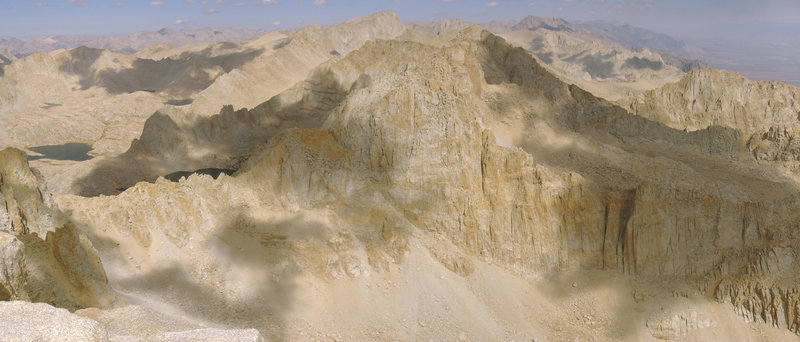 The summit of Mount Langley offers an unbridled view north along the Sierra Crest.