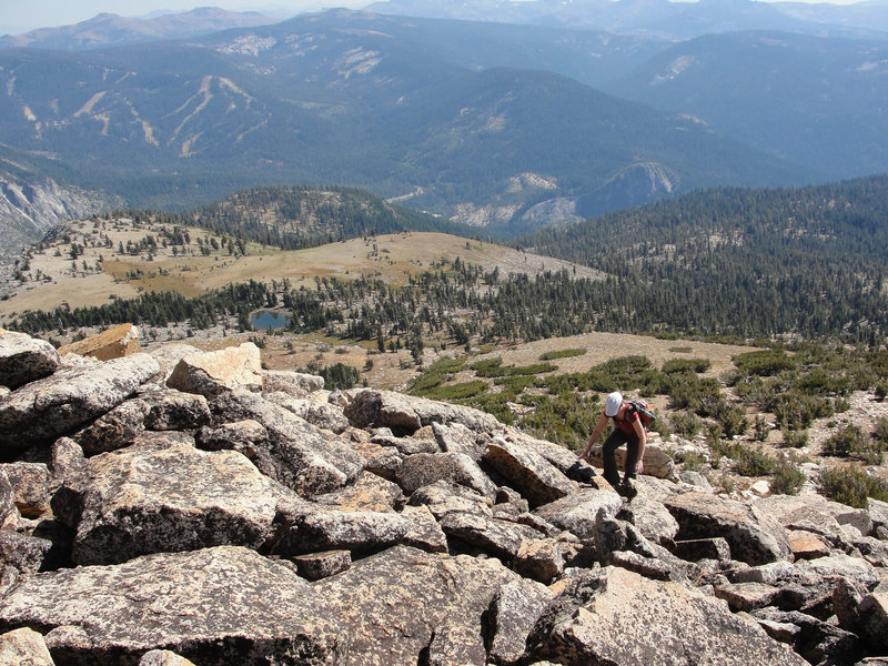 The final scramble up Pyramid Peak is a doozy.