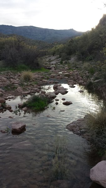 This creek crossing is often shallow, but come the rain it can be a site of flooding.