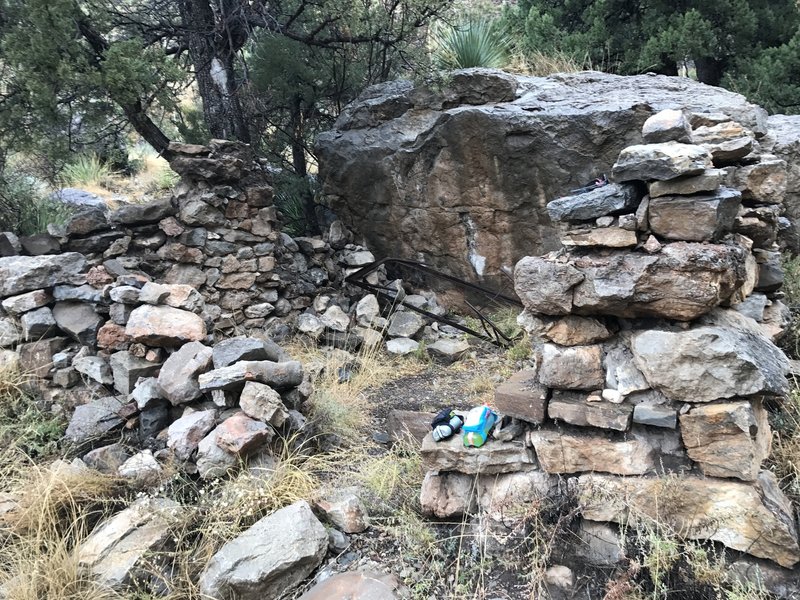 This is all that's left of the old cabin on the Dog Canyon Trail...