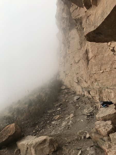 The beginning of the cliff section along the Dog Canyon Trail (T106) really makes you feel like you're having an adventure!