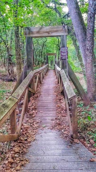 This is one of many bridges you'll cross. This one takes you over Galloway Creek.