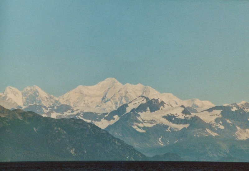 Mt. Fairweather of the Fairweather Range towers above the rest as you sail up Glacier Bay.