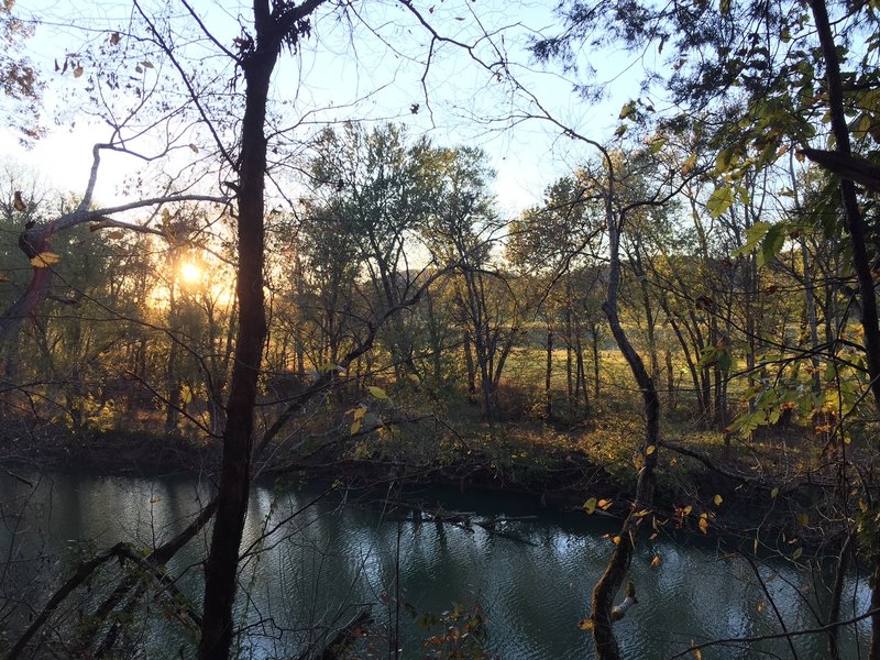 Sun sets on the Harpeth River in late November.