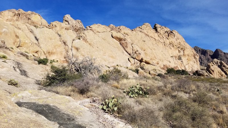 La Cueva Rocks is an interesting formation when seen from the bottom.