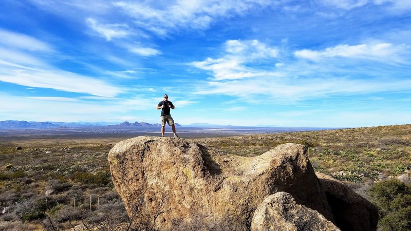 Colossal boulders make for a great photo opp above the famous archaeological site La Cueva.