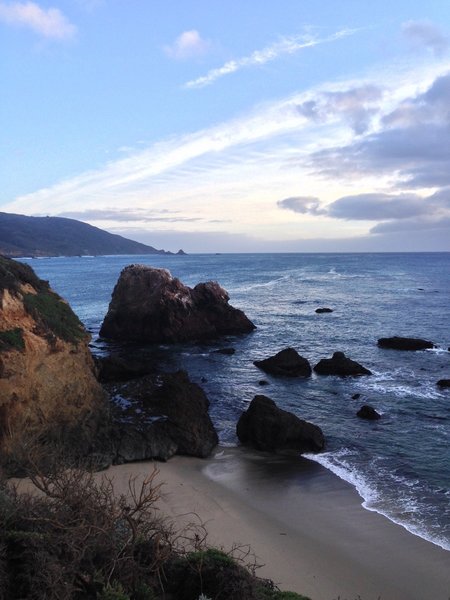 From the top of the Headlands Trail, look south to view the expansive Big Sur coastline.