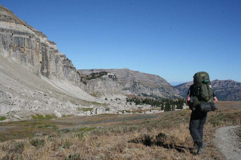 Start Day 3 of the Teton Crest Trail by crossing Death Canyon Shelf.