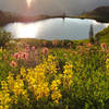 The sun sets over Diamond Lake on the Four Lakes Trail.