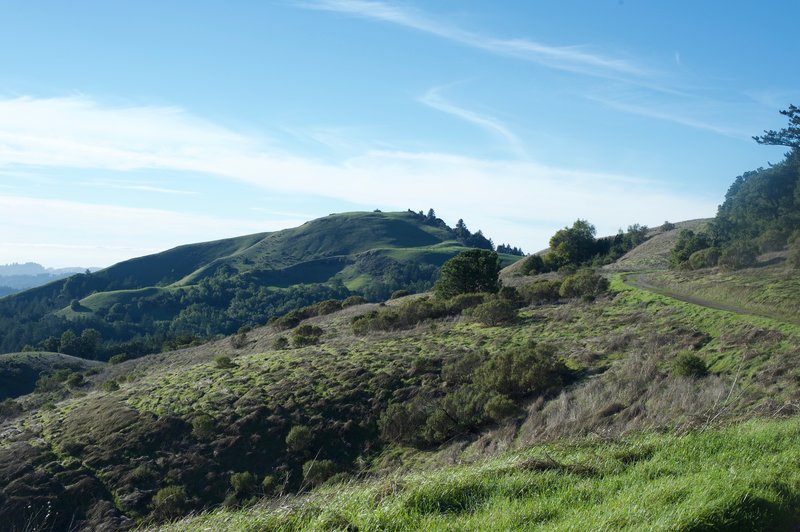 The trail can be seen making its way toward Mindego Hill off in the distance.