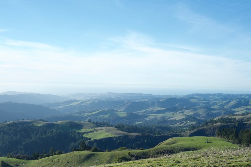 The summit of Mindego Hill offers a gorgeous view toward the west and the Pacific Ocean.