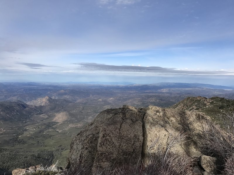 The view north from Cuyamaca Peak was cloudy and beautiful on a day in January 2017.