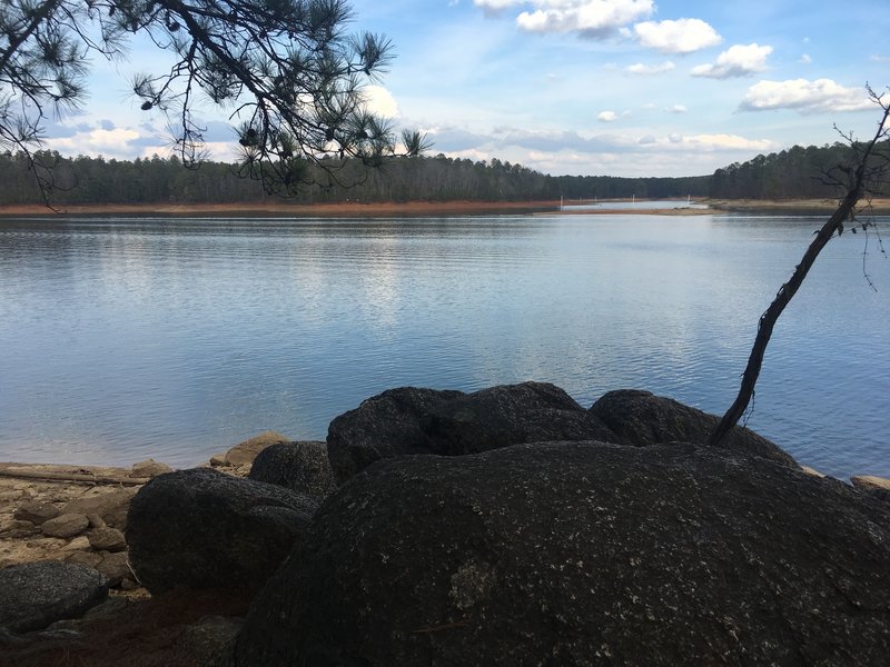 A lake view is your reward upon reaching the trail's end.