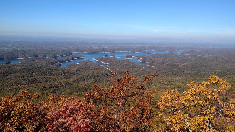 Flint Mill Gap offers a spectacular autumn view of South Holston Lake.