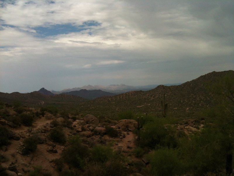 A little cloudy, but this is the view from the backside of the mountain - the eastern part of the trail.