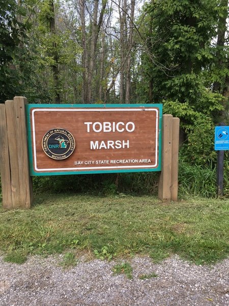 The main entrance sign for Tobico Marsh.