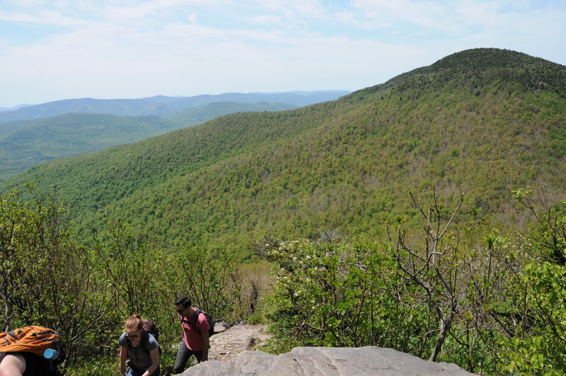 Nearing the summit of Blackhead, Black Dome is visible on the right (hiker's left).