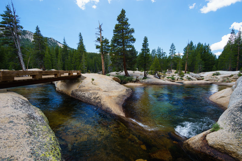 These formations in Lyell Canyon make for great swimming holes along the John Muir Trail in Yosemite National Park.